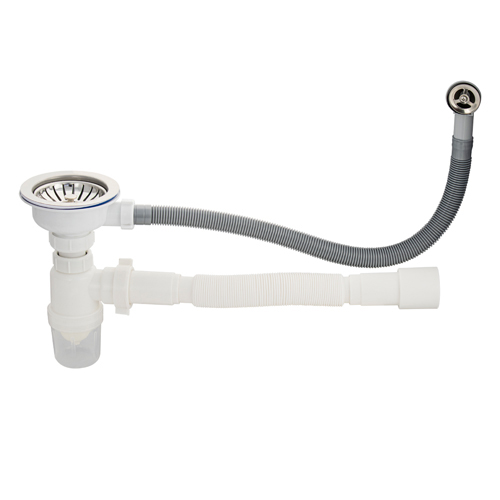 Сифон для кухонной мраморной мойки 3*1/2 большая горловина с переливом ...